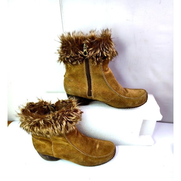 Soporto Chestnut Leather Suede Ankle Boots,  Women Size  9M - Picture 1 of 10